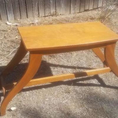 Lot 2-418: Vintage Wood Table or Stool 28" x 13.5" x 22" Tall