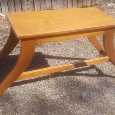 Lot 2-418: Vintage Wood Table or Stool 28" x 13.5" x 22" Tall