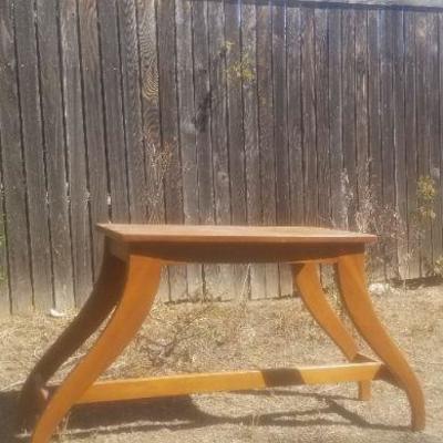 Lot 2-418: Vintage Wood Table or Stool 28" x 13.5" x 22" Tall