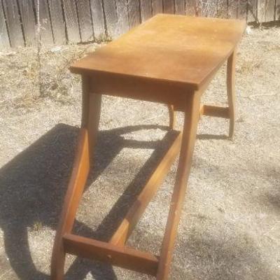 Lot 2-418: Vintage Wood Table or Stool 28" x 13.5" x 22" Tall