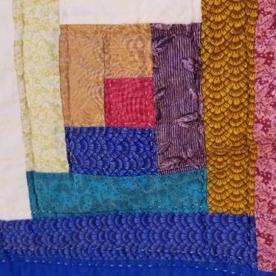 Lot 2-428: Vintage Queen/Full Size Bedspread Multicolor Tiles