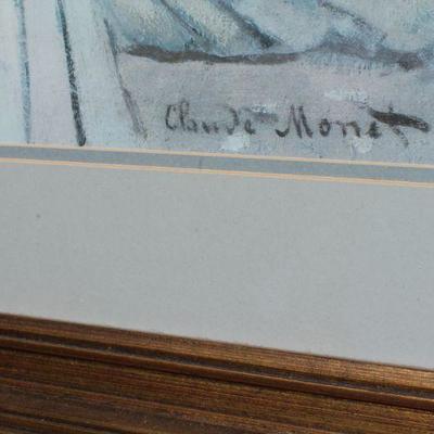 Lot 2-429: Vintage Large CLAUDE MONET Framed Print 29.5" x 33.5" 