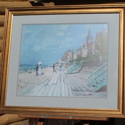 Lot 2-429: Vintage Large CLAUDE MONET Framed Print 29.5" x 33.5" 