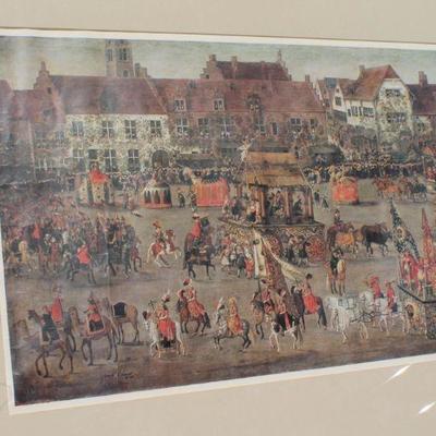 Lot 2-430: Vintage Large Framed Print "Isabella's Triumph" by Denis Van Alsloot 48.5" x 22.5" 