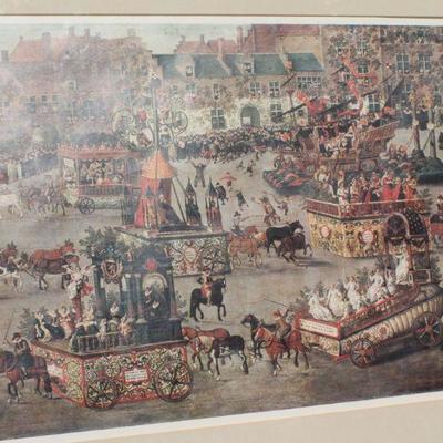 Lot 2-430: Vintage Large Framed Print "Isabella's Triumph" by Denis Van Alsloot 48.5" x 22.5" 