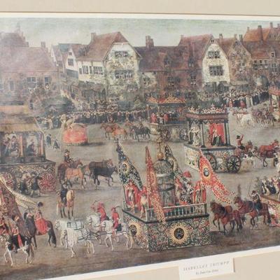Lot 2-430: Vintage Large Framed Print "Isabella's Triumph" by Denis Van Alsloot 48.5" x 22.5" 