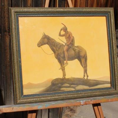 Lot 2-431: Antique/Vintage CYRUS EDWIN DALLIN Framed Print 19" x 16" 