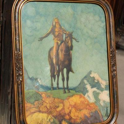 Lot 2-433: Antique Fine Art Print by CYRUS EDWIN DALLIN "Appeal to the Great Spirit" 17.5" x 13.5" 