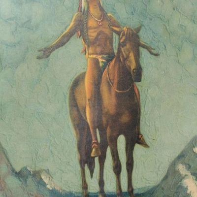 Lot 2-433: Antique Fine Art Print by CYRUS EDWIN DALLIN "Appeal to the Great Spirit" 17.5" x 13.5" 