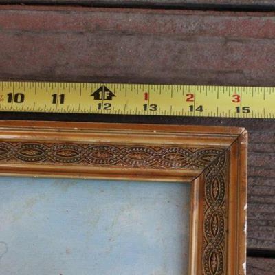 Lot 2-434: Antique 1907 Country Farm Scene Hay Harvest Oil Painting SIGNED in Original Glass Pane Frame 15" x 12" 