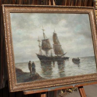 Lot 2-436: Antique Large Framed Fine Art Print SIGNED by JUDSON SAMUEL TUNISON