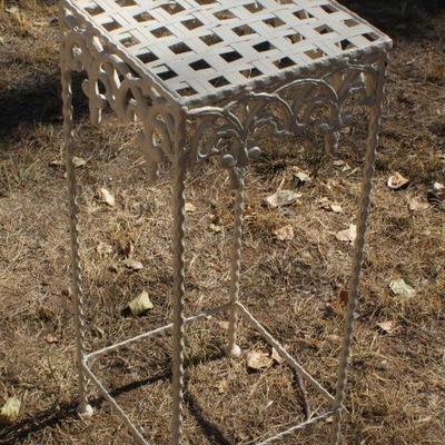 Lot 2-440: Vintage White Metal Shelf 10" x 10" x 26" Tall