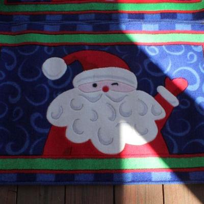 Lot 2-441: Two 32" Christmas Rugs and 16" Christmas Throw Pillow 