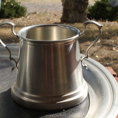 Lot 2-447: Vintage PEWTER 3-Piece Tea Set 