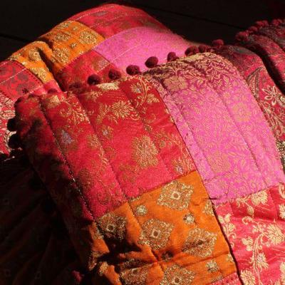 Lot 2-448: Pier 1â„¢ Seat Cushion Pair Moroccan Style 18" Square 