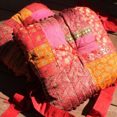Lot 2-448: Pier 1â„¢ Seat Cushion Pair Moroccan Style 18" Square 