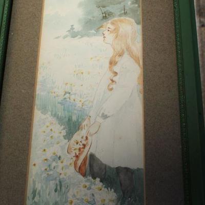 Lot 2-454: Antique/Vintage Framed Watercolor Original Fine Art SIGNED by A. ARNOLD