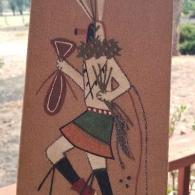 Lot 2-472: Vintage Navajo Sand Painting YEI BEI CHAI Nine Days Ceremonial Dress 6" x 12" 