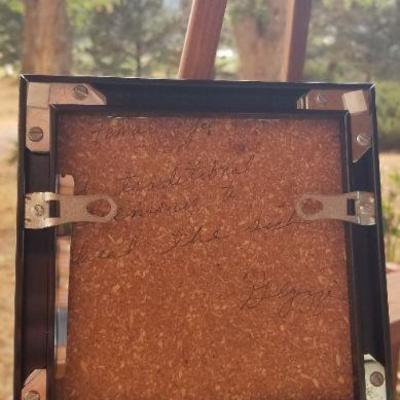 Lot 2-476: Vintage Navajo 4-Head Directional Sand Painting 6.5" x 6.5" 