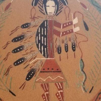 Lot 2-478: Vintage Navajo Sand Painting 8.5" x 8.5" 