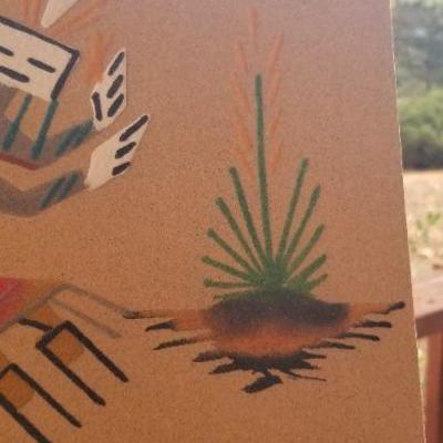 Lot 2-479: Pair of (2) Vintage Navajo Sand Paintings 8" x 8" 