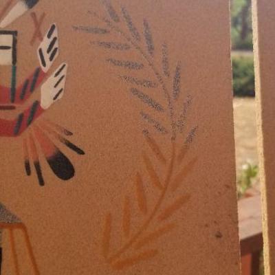 Lot 2-479: Pair of (2) Vintage Navajo Sand Paintings 8" x 8" 