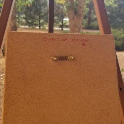 Lot 2-480: Vintage Navajo Sand Painting SUNRISE DANCER 8" x 8" 