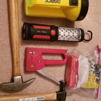 Lot 2-483: Bundle of Assorted Tools (Hammers, Flashlights, etc.)