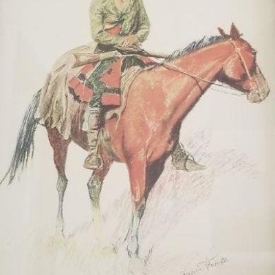 Lot 2-502: Vintage FREDERIC REMINGTON Framed Fine Art Print "Old Ramon" 19" x 15"