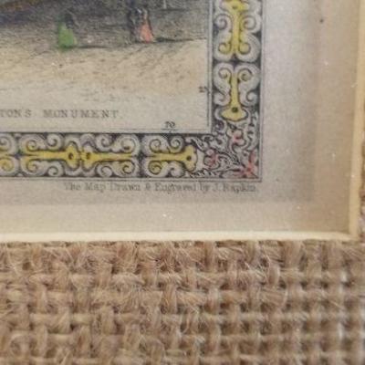 Lot 2-504: Antique/Vintage Map Print of UNITED STATES Framed 14.5" x 12.5"