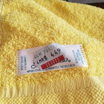 Lot 2-523: Vintage New with Tags Yellow (3) Towels and (1) Washcloth 