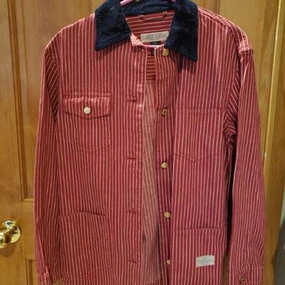 Lot 2-536: Vintage Ralph Lauren Oversized Red Striped Denim Jacket Size Medium 