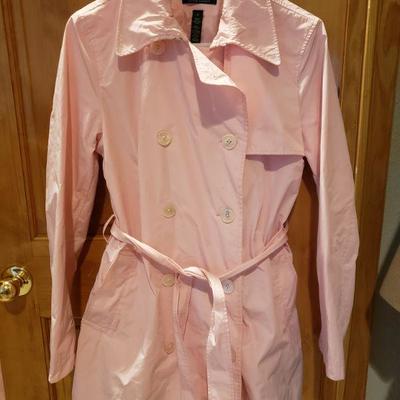 Lot 2-537: Ralph Lauren Pink Rain Short Trench Size Medium