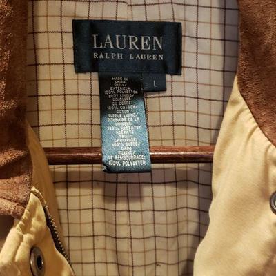 Lot 2-538: Ralph Lauren Tan Quilted Coat Size Ladies Large