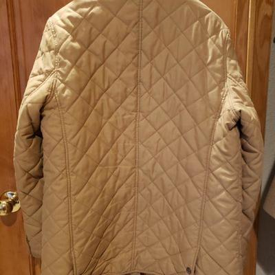 Lot 2-538: Ralph Lauren Tan Quilted Coat Size Ladies Large
