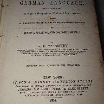 1854 New Method of Learning the German Language by W.H. Woodbury 