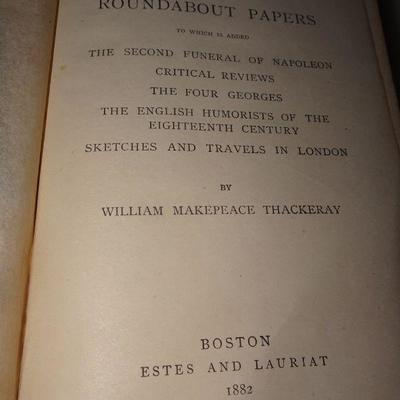 Thackeray Roundabout Papers, 1882 by William Makepiece Thackeray 