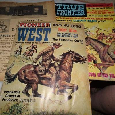 Vintage Wild West Magazines, True Frontier, Pioneer West 