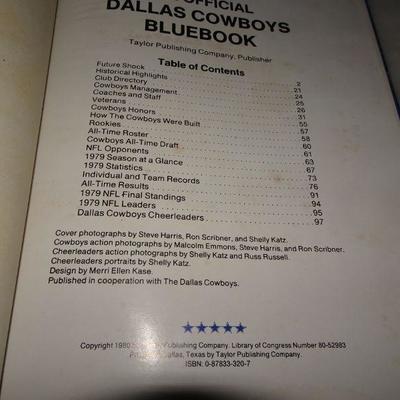 1980 The Official Dallas Cowboys Blue Book 