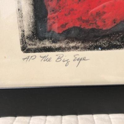 5. Framed  Modern Art Litho , â€œThe Big Eyeâ€ signed by Dennis Beall, 1969