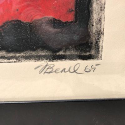 5. Framed  Modern Art Litho , â€œThe Big Eyeâ€ signed by Dennis Beall, 1969