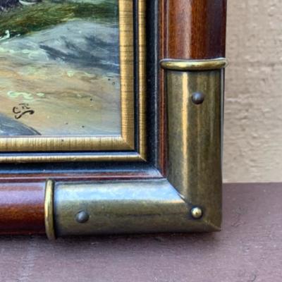 7. Framed Photo Of WoodPecker and Framed Oil Painting Of Redwoods