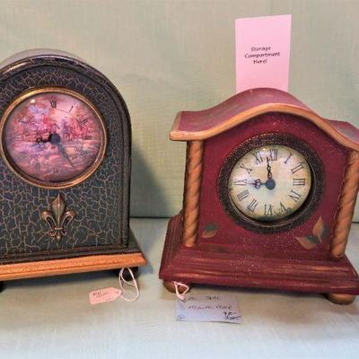 New Wood Mantel Battery Clocks w/Storage Compartment by Accents & Occasions