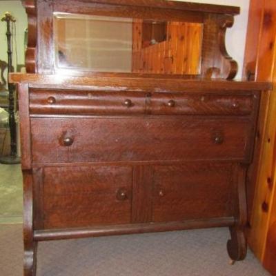 B-1  ANTIQUE SLEIGH SIDEBOARD/BUFFET