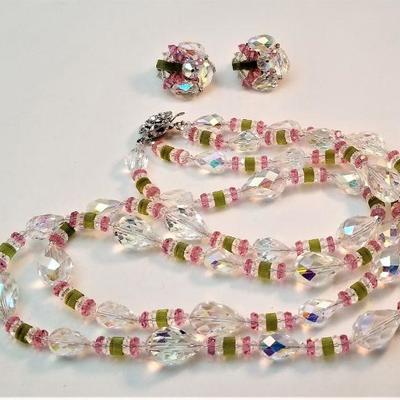 Lot #238  LATE ADDITION - Vintage Vendome Crystal Necklace and Earring Set