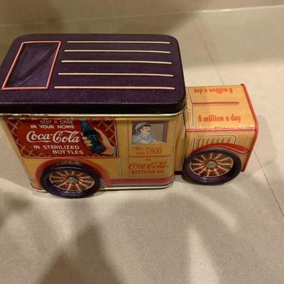 Vintage Coca Cola racing die cast truck & coca tin truck
