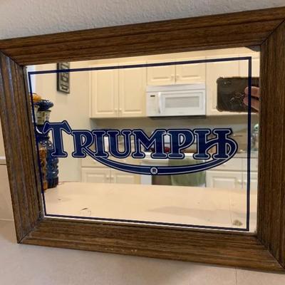 Triumph motorcycle mirror decor 