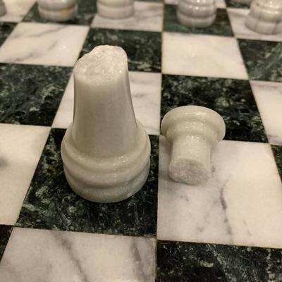Vintage solid marble chess set 