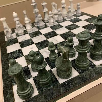 Vintage solid marble chess set 