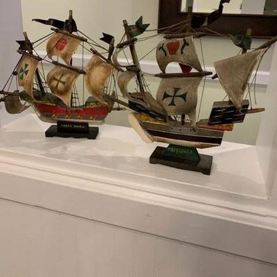 Antique vintage wooden ships 